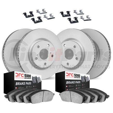 Dynamic Friction Company 4514-20005 GEOSPEC Coated Rotors w/5000 Brake Pads - Low Metallic & HW Kit