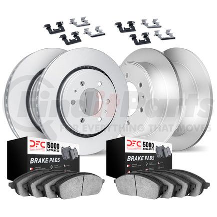 Dynamic Friction Company 4514-40024 GEOSPEC Coated Rotors with 5000 Brake Pads - Semi Metallic and Hardware Kit