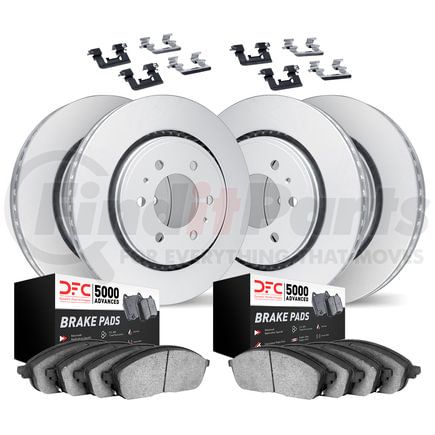 Dynamic Friction Company 4514-48030 GEOSPEC Coated Rotors with 5000 Brake Pads - Ceramic and Hardware