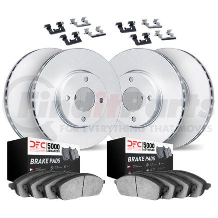 Dynamic Friction Company 4514-76017 GEOSPEC Coated Rotors with 5000 Brake Pads - Ceramic and Hardware