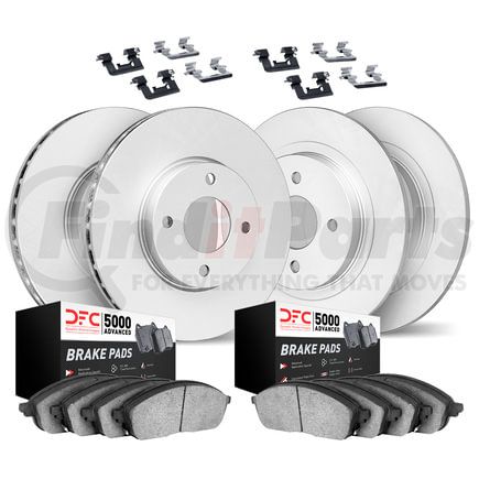 Dynamic Friction Company 4514-80016 GEOSPEC Coated Rotors with 5000 Brake Pads - Ceramic and Hardware