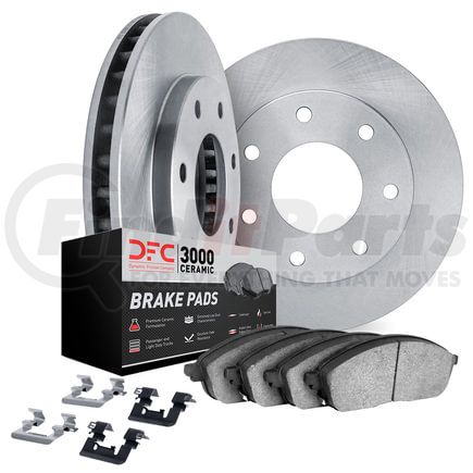 Dynamic Friction Company 6312-54208 Brake Rotor with 3000 Ceramic Brake Pads and Hardware
