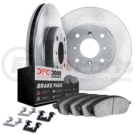 Dynamic Friction Company 6312-91001 Brake Rotor with 3000 Ceramic Brake Pads and Hardware