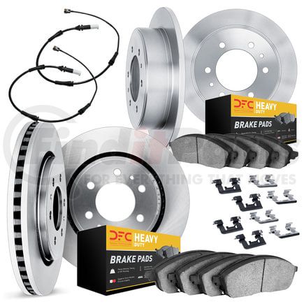 Dynamic Friction Company 6224-40041 Rotors with Heavy Duty Brake Pads includesSensor and Hardware