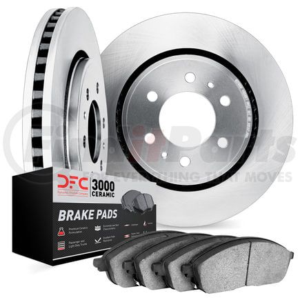 Dynamic Friction Company 6302-21023 Brake Rotor with 3000 Ceramic Brake Pads