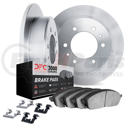 Dynamic Friction Company 6312-21041 Brake Rotor with 3000 Ceramic Brake Pads and Hardware