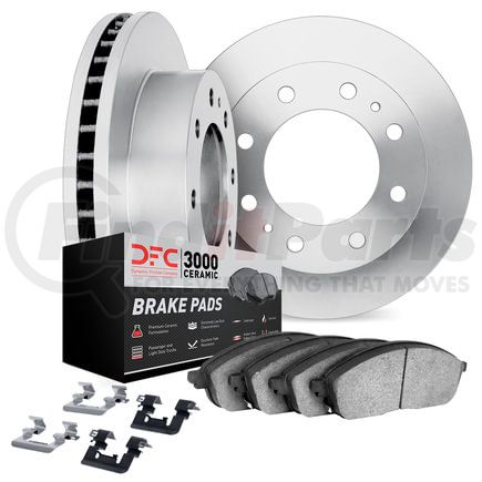 Dynamic Friction Company 6312-40088 Brake Rotor with 3000 Ceramic Brake Pads and Hardware