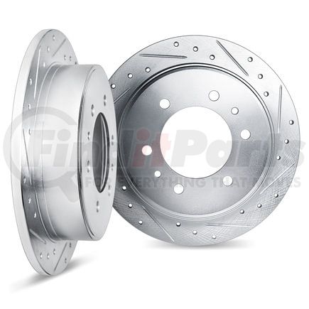 Dynamic Friction Company 7002-63084 Brake Rotors - Drilled & Slotted - Silver