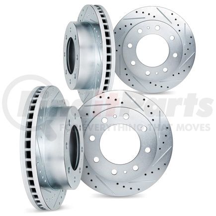 Dynamic Friction Company 7004-54110 Brake Rotors - Drilled & Slotted - Silver