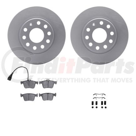 Dynamic Friction Company 4512-74132 GEOSPEC Coated Rotors with 5000 Brake Pads - Ceramic and Hardware