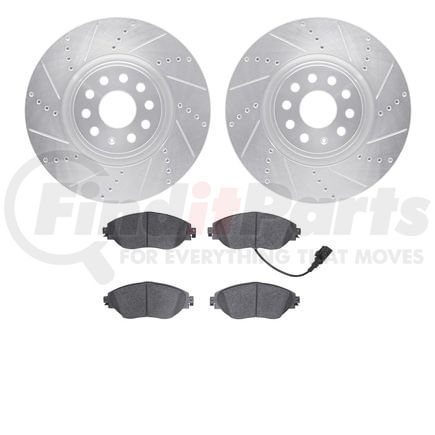 Dynamic Friction Company 7502-74382 Rotors-Drilled and Slotted-Silver with 5000 Advanced Brake Pads