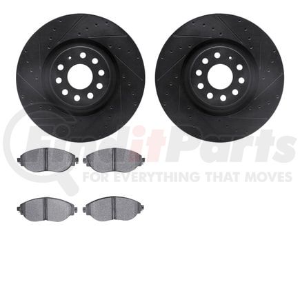 Dynamic Friction Company 8602-74046 Rotors-Drilled and Slotted-Black with 5000 Euro Ceramic Brake Pads