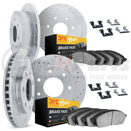 Dynamic Friction Company 7214-54033 Brake Rotor - Drilled & Slotted - Silver- HD Brake Pad - Hardware