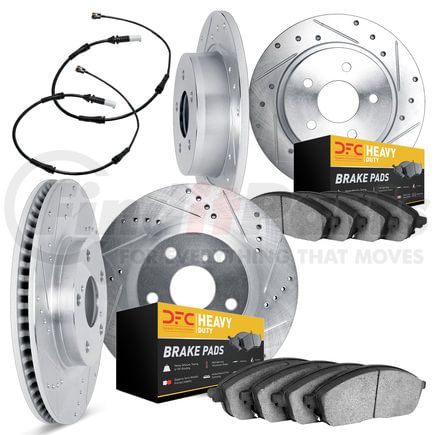 Dynamic Friction Company 7234-40002 Brake Rotor - Drilled & Slotted - Silver- HD Brake Pad - Sensor