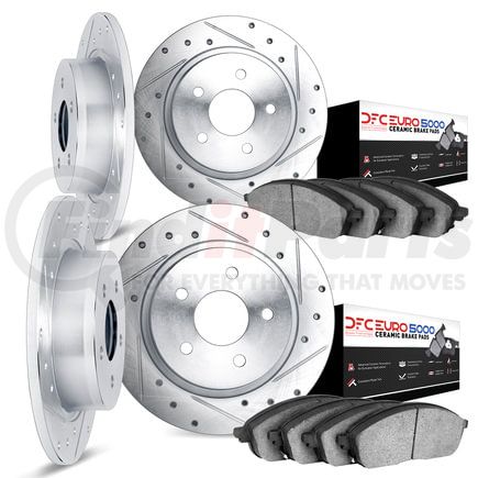 Dynamic Friction Company 7604-63007 Rotors-Drilled and Slotted-Silver with 5000 Euro Ceramic Brake Pads