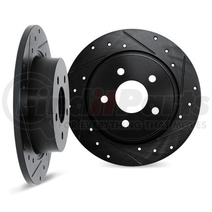 Dynamic Friction Company 8002-63125 Brake Rotors - Drilled & Slotted - Black