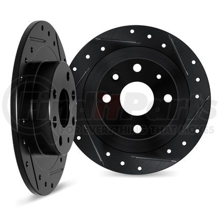 Dynamic Friction Company 8002-76034 Brake Rotors - Drilled & Slotted - Black