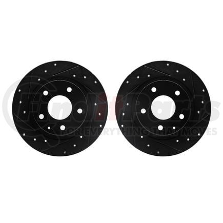 Dynamic Friction Company 8002-80062 Brake Rotors - Drilled & Slotted - Black