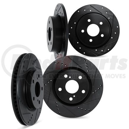 Dynamic Friction Company 8004-11005 Brake Rotors - Drilled & Slotted - Black