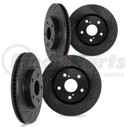 Dynamic Friction Company 8004-20002 Brake Rotors - Drilled & Slotted - Black