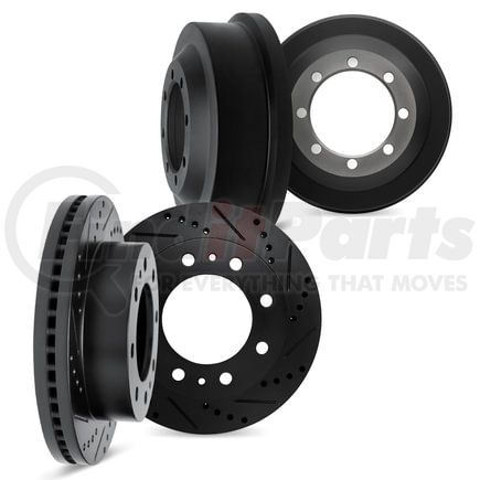 Dynamic Friction Company 8004-40134 Brake Rotors and Drums - Drilled & Slotted - Black