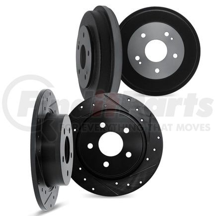 Dynamic Friction Company 8004-47086 Brake Rotors and Drums - Drilled & Slotted - Black