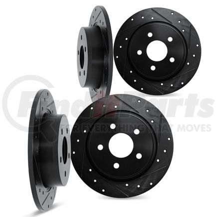 Dynamic Friction Company 8004-52011 Brake Rotors - Drilled & Slotted - Black