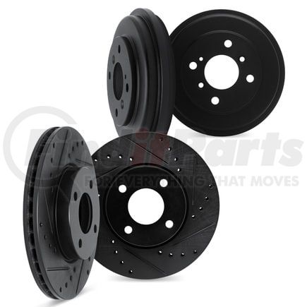 Dynamic Friction Company 8004-72007 Brake Rotors and Drums - Drilled & Slotted - Black