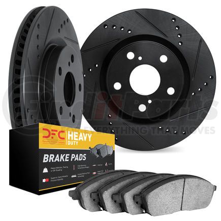 Dynamic Friction Company 8202-47035 Brake Rotor - Drilled & Slotted - Black- HD Brake Pad