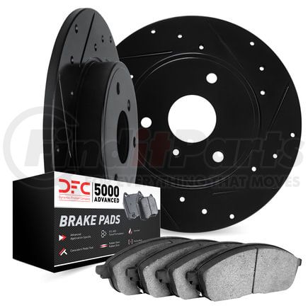Dynamic Friction Company 8502-63053 Rotors-Drilled and Slotted-Black with 5000 Advanced Brake Pads