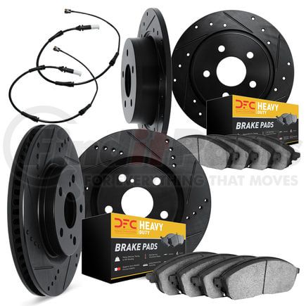 Dynamic Friction Company 8234-40002 Brake Rotor - Drilled & Slotted - Black- HD Brake Pad - Sensor