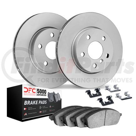 Dynamic Friction Company 9512-31086 Hi-Carbon Rotor w/5000 Brake Pads & HW Kit