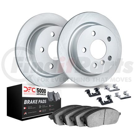 Dynamic Friction Company 9512-73056 Hi-Carbon Rotors w/5000 Brake Pads & HW Kit