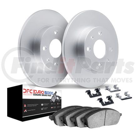 Dynamic Friction Company 9612-80000 GEOMET Rotors with 5000 Euro Ceramic Brake Pads includes Hardware