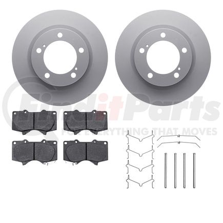 Dynamic Friction Company 4212-76008 GEOSPEC Coated Rotor- HD Brake Pad - Hardware