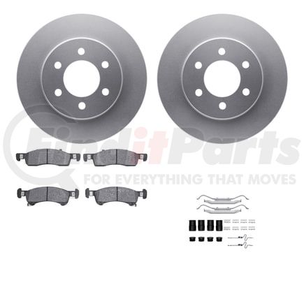 Dynamic Friction Company 4212-99166 GEOSPEC Coated Rotor- HD Brake Pad - Hardware
