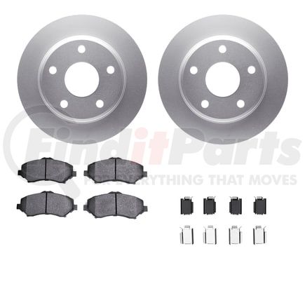 Dynamic Friction Company 4412-40017 GEOSPEC Coated Rotor- HD Brake Pad - Hardware