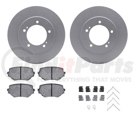 Dynamic Friction Company 4512-01019 GEOSPEC Coated Rotors with 5000 Brake Pads - Ceramic and Hardware