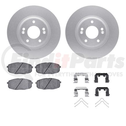Dynamic Friction Company 4512-03122 GEOSPEC Coated Rotors with 5000 Brake Pads - Ceramic and Hardware