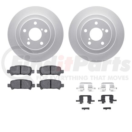 Dynamic Friction Company 4512-13045 GEOSPEC Coated Rotors with 5000 Brake Pads - Ceramic and Hardware
