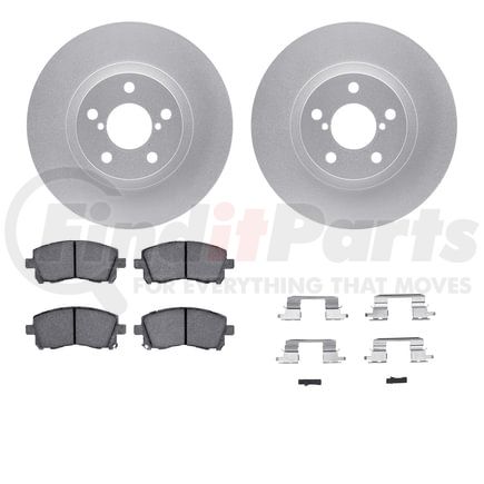 Dynamic Friction Company 4512-13048 GEOSPEC Coated Rotors with 5000 Brake Pads - Ceramic and Hardware