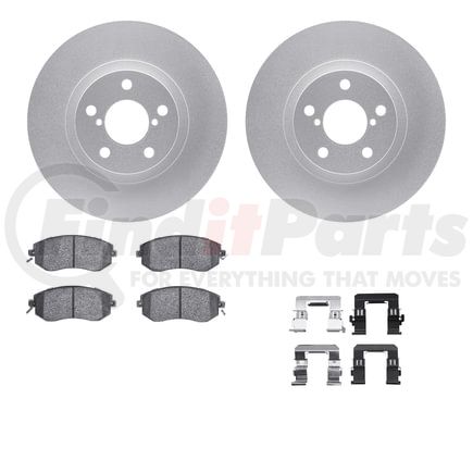 Dynamic Friction Company 4512-13050 GEOSPEC Coated Rotors with 5000 Brake Pads - Ceramic and Hardware