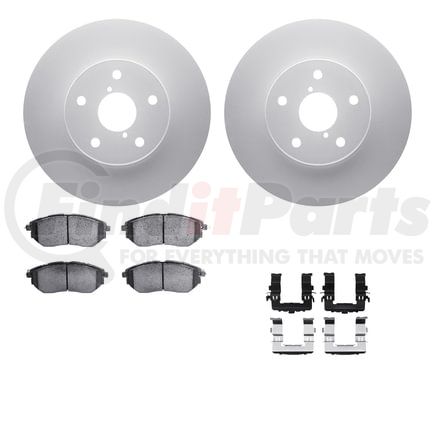 Dynamic Friction Company 4512-13070 GEOSPEC Coated Rotors with 5000 Brake Pads - Ceramic and Hardware