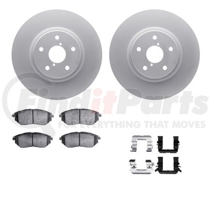 Dynamic Friction Company 4512-13080 GEOSPEC Coated Rotors with 5000 Brake Pads - Ceramic and Hardware