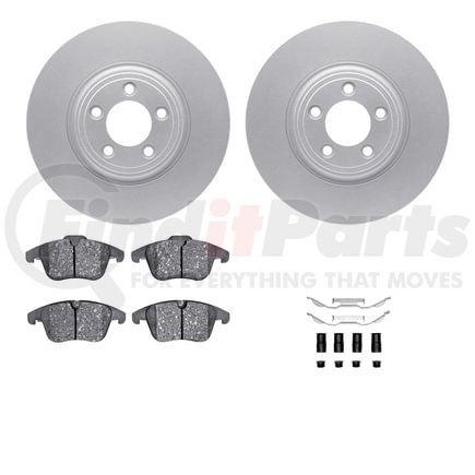 Dynamic Friction Company 4512-20043 GEOSPEC Coated Rotors with 5000 Brake Pads - Ceramic and Hardware
