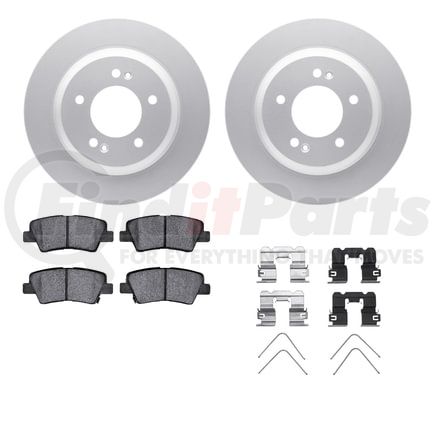 Dynamic Friction Company 4512-21053 GEOSPEC Coated Rotors with 5000 Brake Pads - Ceramic and Hardware