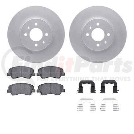 Dynamic Friction Company 4512-21055 GEOSPEC Coated Rotors with 5000 Brake Pads - Ceramic and Hardware