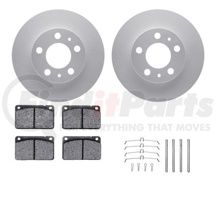 Dynamic Friction Company 4512-27058 GEOSPEC Coated Rotors with 5000 Brake Pads - Ceramic and Hardware