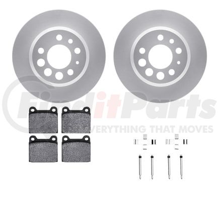 Dynamic Friction Company 4512-27060 GEOSPEC Coated Rotors with 5000 Brake Pads - Ceramic and Hardware