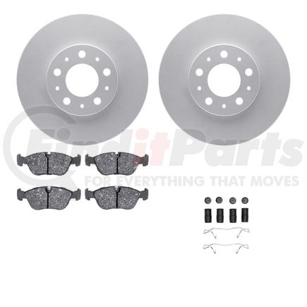 Dynamic Friction Company 4512-27065 GEOSPEC Coated Rotors with 5000 Brake Pads - Ceramic and Hardware